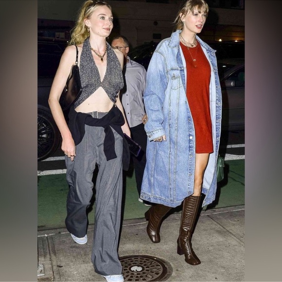 New! $833 Sigerson Morrison Brown Red Knee High Croc Leather‎ block heel boots - Picture 2 of 10